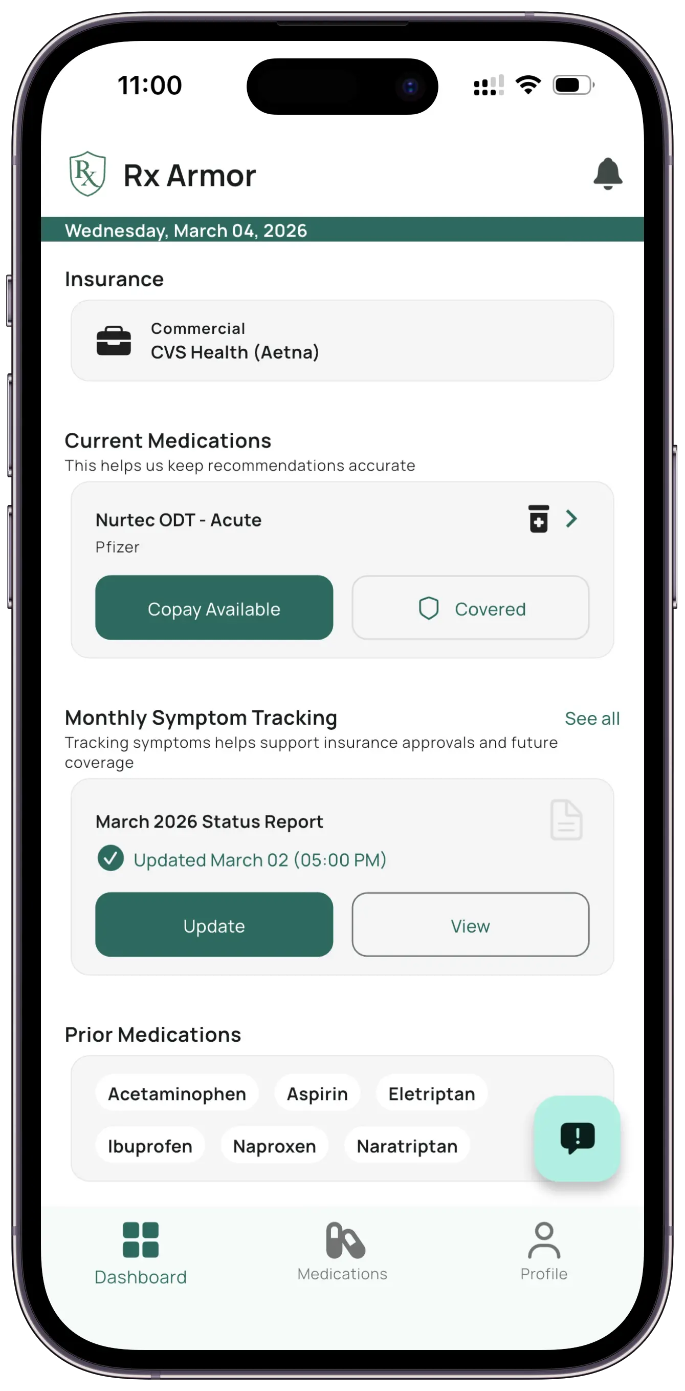 Rx Armor App Interface Mockup